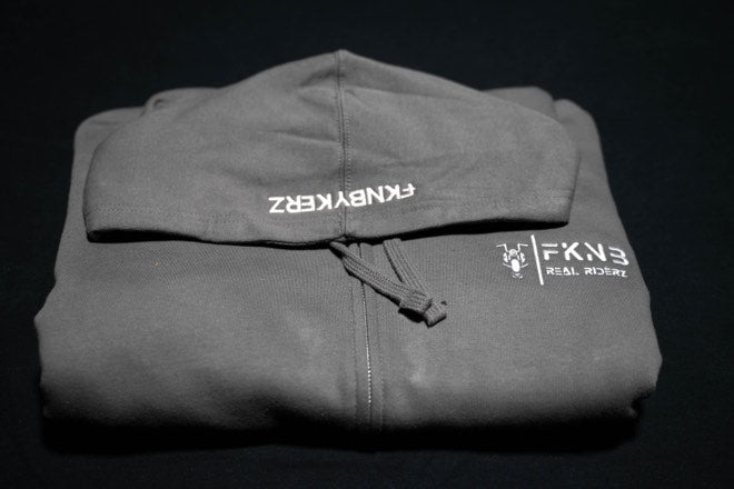 Men’s Motorcycle Zip Up Hoodies - FKNBYKERZ CHARCOAL