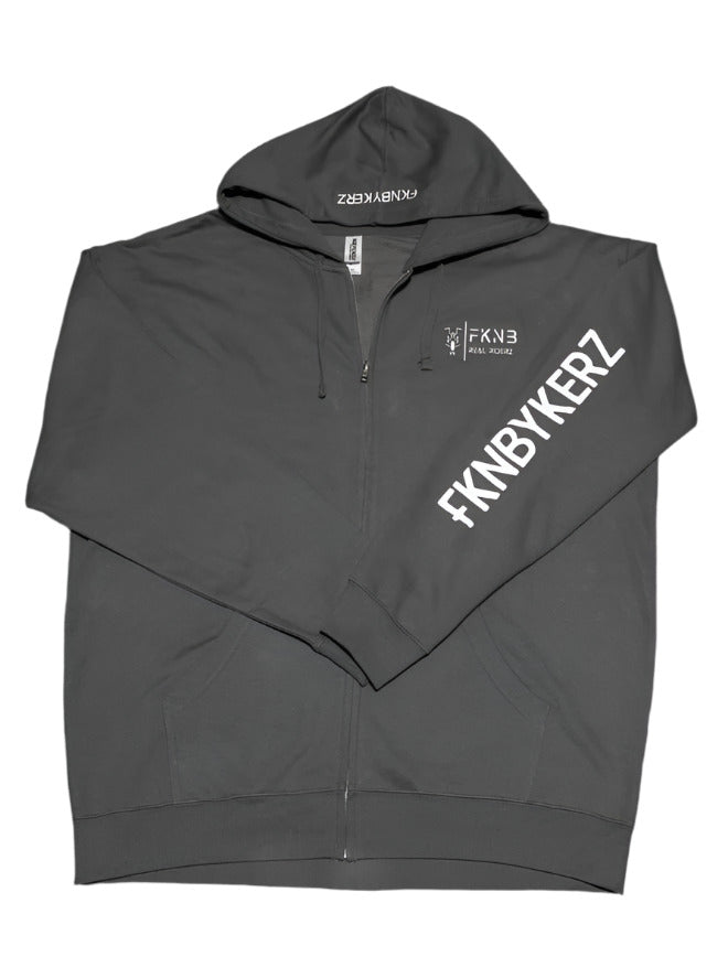 Men’s Motorcycle Zip Up Hoodies - FKNBYKERZ CHARCOAL