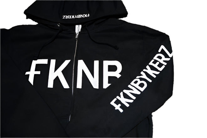 Men’s Motorcycle Zip Up Hoodies - FKNBYKERZ BLACK