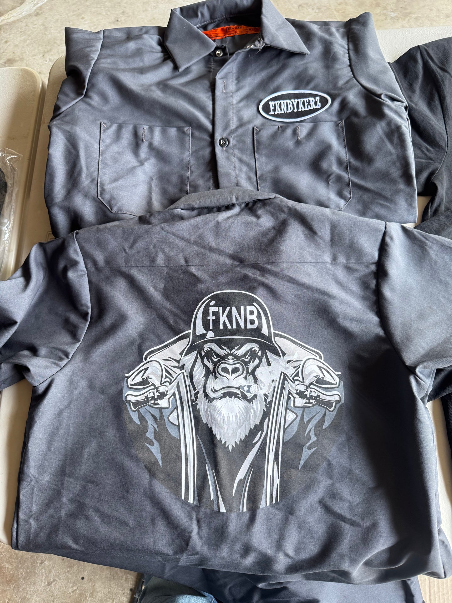 FKNBYKERZ, Gorilla; Motorcycle Button Up Shirt
